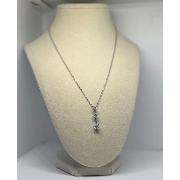 Unbranded Jewelry - Minimalist CZ Drop Pendant Necklace | Silver-Tone Dainty Chain | Modern Simple J